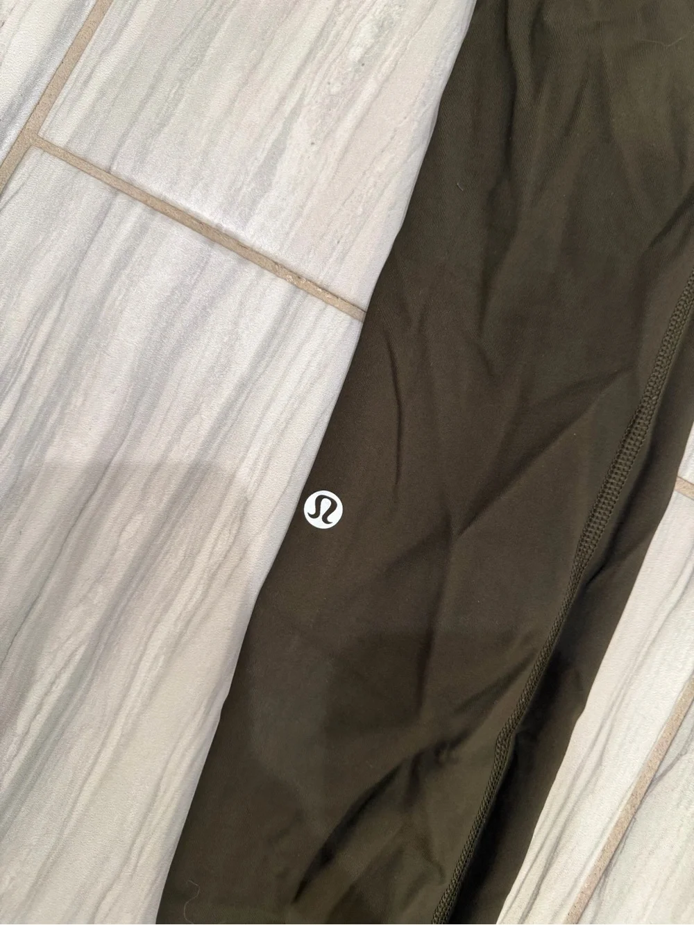 Lululemon High-Waist Olive Green Active Leggings